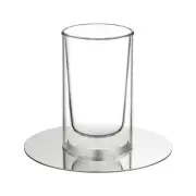 BNIB!! Puiforcat Phi Silver Tea Infusion Cup Glass Silver Set of 2 Hermes France