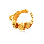 Culturesse Ezra Sterling Silver 2.4cm Adjustable Open Ring 18K Gold Plating