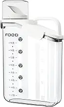 LANGMINGDE 1 Piece Cereal Containers Storage, 2.8L/95oz Airtight Large Dry Food Storage Containers with Pouring Spout Measuring Cup for Flour and Grain,BPA Free Dispenser Plastic Bin, 1PC White