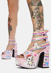 [Dolls Kill x tokidoki] Rainbow Palace Stellina Platform Sandals