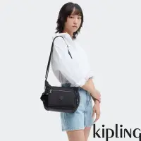 在飛比找Yahoo奇摩購物中心優惠-『牛角包』Kipling 曜岩黑品牌經典圓標多袋實用側背包-