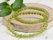 PERIDOT Crystal Bracelet, Round Beads, Beaded Birthstone Handmade Jewelry, E0983