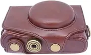 PU Camera Video Bag Case 1/4 Screw Mount SX720 HS SLR with Strap(SX720 Brown)