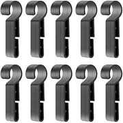 AIMALL 10PCS Helmet Clips Headlamp Hard Hat Safety Helmet Cap Head Lamp Buckle Hook Kit, Black, Fits Standard Straps