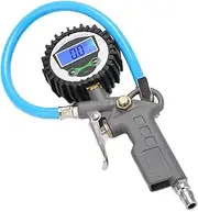 Tyre Inflator Pressure Gauge, Digital Tire Inflator Pressure Meter Universal Zinc Alloy 0‑230PSI with Backlight for Car for Motorcycle for Truck