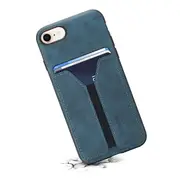 Denior For Apple iPhone 7/ 8 Leather Case with Elastic Wallet Card Holder Slot Pocket Cover – Blue