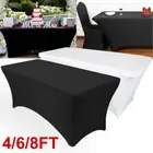 4/6/8FT Rectangular Tight Fit Table Cover Spandex Stretch Trestle Tablecloth AU