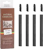 uxcell Willow Charcoal Sticks, 10-13mm Willow Charcoal Pencils Soft Sketch Vine Art Supplies Set for Drawing Sketching Shading Painting Artists Beginners (Black, Pack of 4)