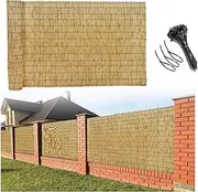 Patio Fence, Bamboo Fencing, Bamboo Roll-Up Blind Shades, Decorative Fence for Privacy Screening, Sun Blocking, Decorative Divider, Yard, Garden, Balcony(1.7 * 8m(5.6 * 26.2ft))