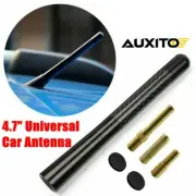 4.7" CARBON FIBER CAR AM/FM RADIO SHORT ANTENNA STUBBY SCREW ALUMINUM BLACK EXC