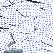 Fishscale Fin Sequin 1.5" Purple Polka Dot on Silver Metallic