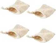 CALLARON 4Pcs Soap Saver Bags with Drawstring Exfoliating Mesh Pouches for Bar Soap for Hanging Storage and Quick Drying for All Skin