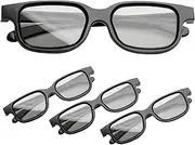 4Pcs 3D Glasses for Cinema, Black Universal 3D Glasses Passive 3D Glasses 3D TV Glasses 3D Sunglasses for Childrens Adults Home Cinema Theater TV Game 3d Print Magazines Comic Books Anaglyph Photos