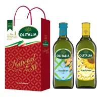 在飛比找松果購物優惠-【Olitalia奧利塔】玄米油+葵花油禮盒組(500ml各