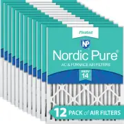 Nordic Pure 16x20x2 Pleated MERV 14 Air Filters 12 Pack