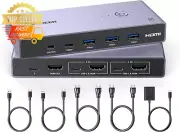 8K@60Hz KVM Switch HDMI USB 3.0 2-Port 2 PC 1 Monitor Keyboard Mouse Printer