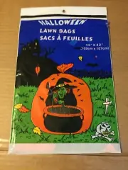 VINTAGE HALLOWEEN WITCH & CAULDRON LAWN BAG 40" X 42"