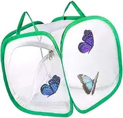 Esforzarse Butterfly and Insect Habitat Cage - Outdoor Collapsible Mesh Net Enclosure Terrarium for Stick Insects (Green, 30×30×30cm)