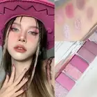 6-Color Eyeshadow Tray Pearly Matte Glitter Rouge Tray Pink Eyeshadow Palette