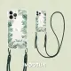 【MOOTUN沐盾】iPhone15 14 13 12 Pro Max四角掛繩手機殼 熱帶綠葉(附手機掛繩)