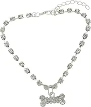 GANAZONO Pet Necklace for Dogs Adjustable Rhinestone Pet Collar for Puppies Stylish and Lightweight Dog Jewelry for Daily Wear and Special Occasions