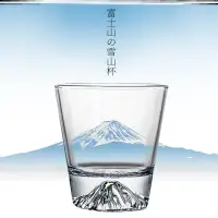 在飛比找樂天市場購物網優惠-日式富士山主人觀山杯杯子水杯禮品雪山杯冰山杯玻璃杯威士忌酒杯