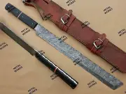 Handmade Full Tang Machete Sword/Damascus Steel Sword With Buffalo Horn Handle.