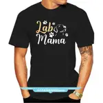 LAB MAMA LABRADOR RETRIEVER T-SHIRT 可愛情人狗媽媽男裝T恤-黑色