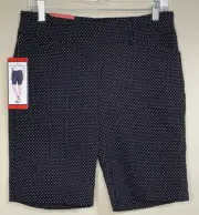 NWT Hilary Radley size M navy off white polka dot pull on shorts women's