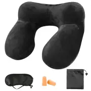 Inflatable U-Shaped Neck Pillow Travel Flight Soft Head Rest Air Support Cushion
