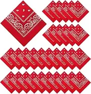[YSense] 30 Pieces Paisley Bandana Unisex Multi-Purpose Bandanas Bulk Cowboy Headbands Square Scarf Head Wrap for Women Men