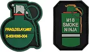 [YOYUMI] Tactical Patch M18 Smoke M67 Outdoor Tactical PVC 3D Rubber Hook and Loop Grenade Badge