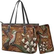 [Sannovo] Womens Handbag Wallet Set Leather Satchel Purse Handbag with Wristlet Wallet Top Handle Handbag for Ladies