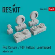 1/48 F4U Corsair/F6F Hellcat Land Based Wheels Set for Tamiya/Hobby Boss/Revell