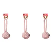 3x Dudley's World Of Pets Dog Large Durable Twisted Rope Tug & Ball Toy Asstd