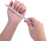 Diamond Nail File 2 Pack, 7 inch Double Sided File Buffer for Gentle Precise Nail Shaping, Washable Stainless Steel Permanent Surface for Home or Travel Pedicure Manicure Kit