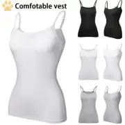 Women Cami Camisole With Built in Push Up Padded Bra Vest Compression Tank Tops