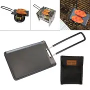 -Small Pan, Portable Non-Stick Stovetop Barbecue Griddle Pan with Handle Steak