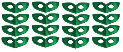 Green Lantern Birthday Halloween Party Supplies Paper Masks - 16 Count