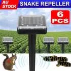 6PCS Garden Snake Repeller/Multi Pulse Ultrasonic Pest Repellent Solar Powered
