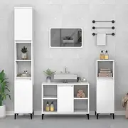 Bathroom Under Sink Cabinet, Bathroom Vanity Base Unit Storage Floor Cabinet Sink Cabinet White 80x33x60 cm Engineered Wood