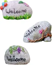 CAXUSD Set of 3 Resin Landscaping Stones for Home Decor Perfect for Moss Succulent Plants Micro Random Style