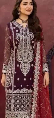 Pakistani Indian Embroidered Chiffon Long Duppatta Bust 42 Orginal Asim Jofa