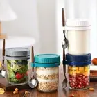 with Lid and Spoon Overnight Oats Jars Cereal Box Food Container Salad Saver