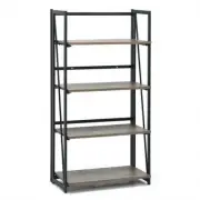 4-Tier Folding Bookshelf No-Assembly Industrial Bookcase Display Shelves - Color