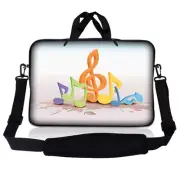 10 Inch Tablet Laptop Sleeve Bag Carry Case Pouch w/ Shoulder Strap, Music Notes