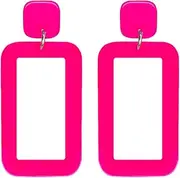 [YALLNASL] Halloween Neon Square Earrings 80s 70s Pink Green Earring Accessories for Women Retro Vintage Earring Y2k Earrings