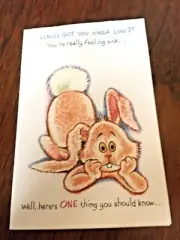 Vintage Get Well Card "Illness got you kinda low?" Glitter NEW OLD STOCK