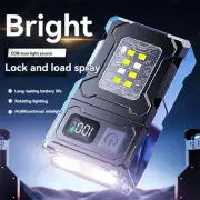 Mini Keychain Flashlight Rechargeable Super Bright Torch EDC LED&COB Light Lamp