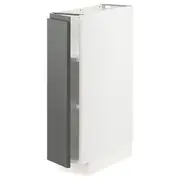 METOD base cabinet with shelves, white/Voxtorp dark grey, 20x60x80 cm